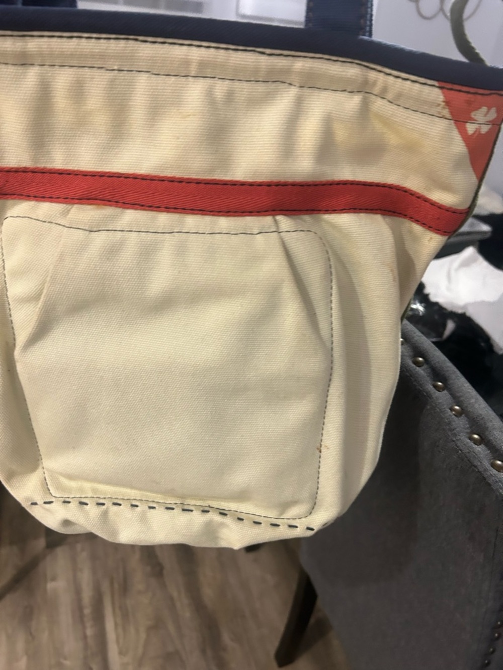 Vtg Lucky Brand Dungarees Canvas Tote Bucket Mail Bag - Picture 6 of 12